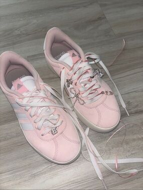 adidas Pink and White Women's Low-Top Sneakers